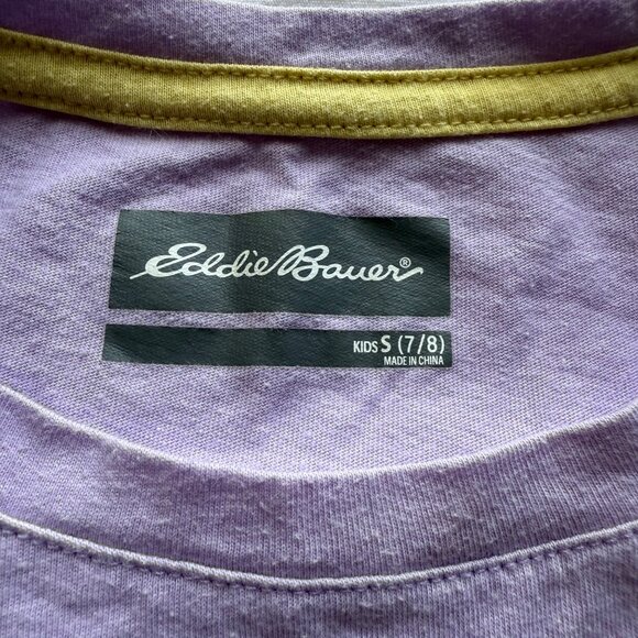 Eddie Bauer Kids S (7/8) Lavender Graphic Tee & Galaxy Print Leggings Set - Picture 5 of 10